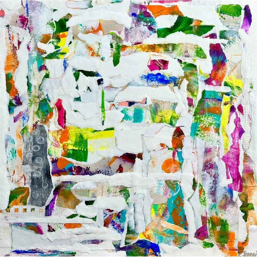 We Walk Through The Garden - Original Abstract Mixed Media Collage